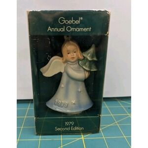 Goebel Angel Holding a Tree Annual Ornament 1979 Second Edition Glass